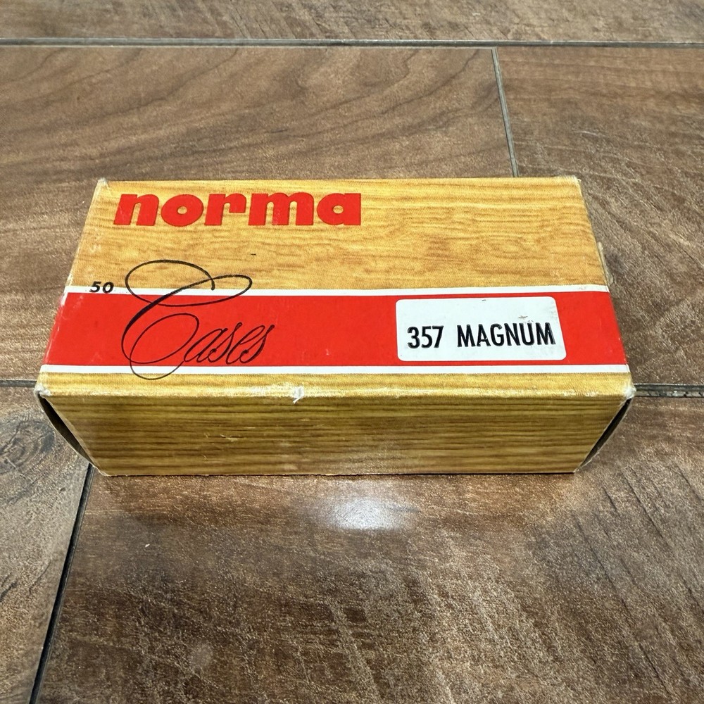 Vintage Norma .357 Magnum EMPTY Ammo Box w/ Insert & Handloader Notes