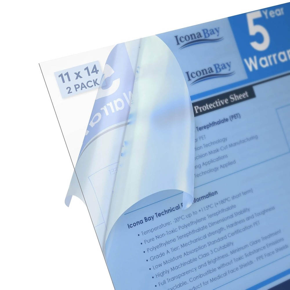 Flexible Clear Plastic Sheets 11x14 for DIY Projects - 2 Pack - Safe & Versatile