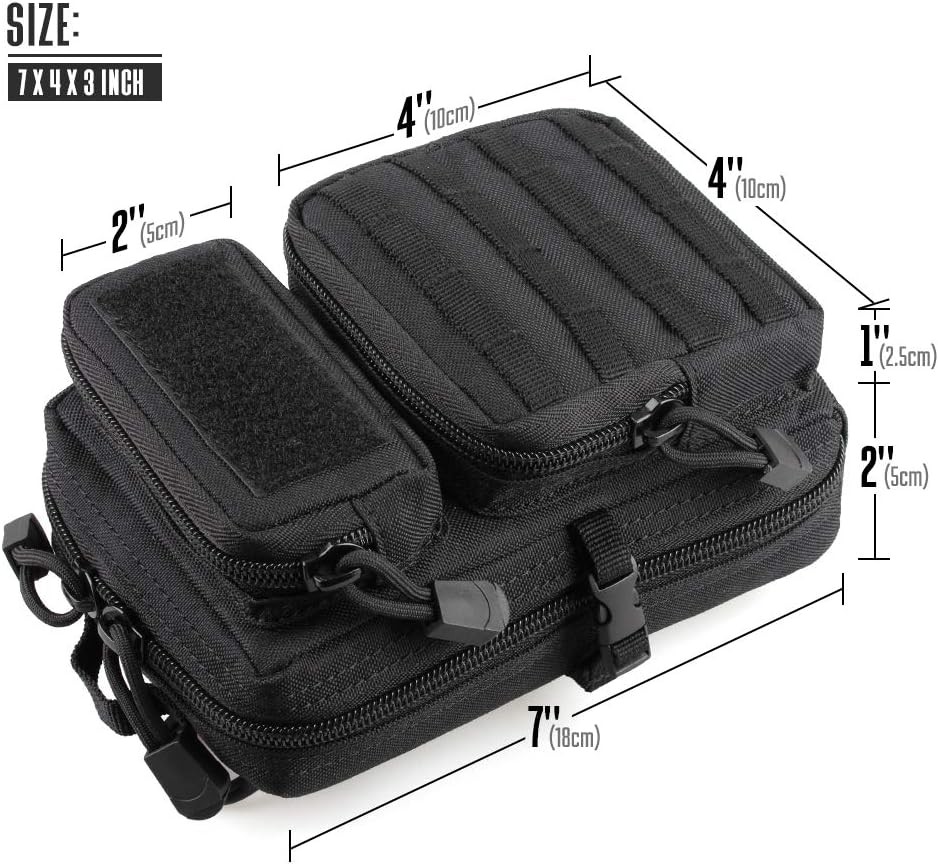 LIVANS Tactical Molle Utility Pouch, EDC Tool Pouch Phone Black