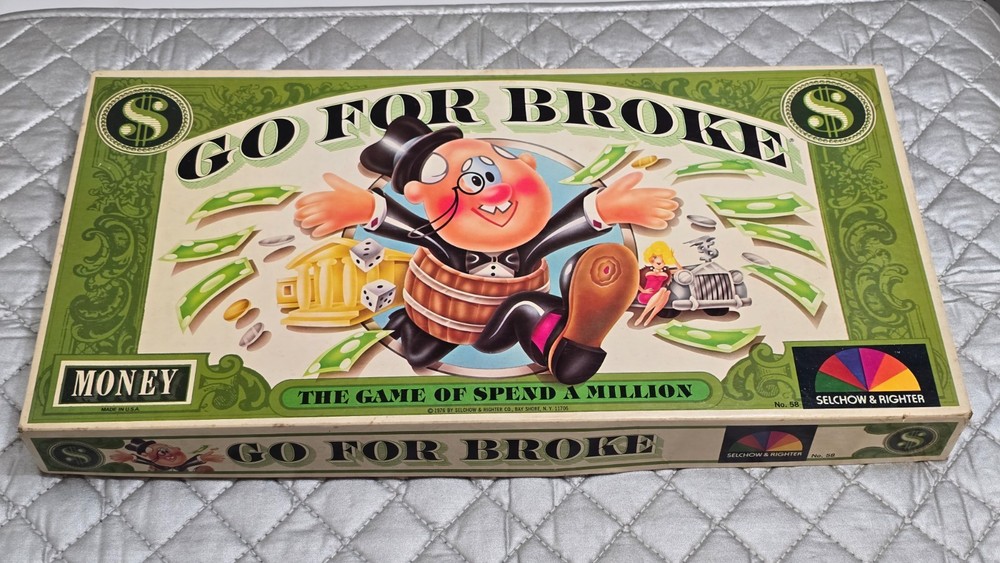 1976 Go for Broke Board Game Selchow & Righter - Complete