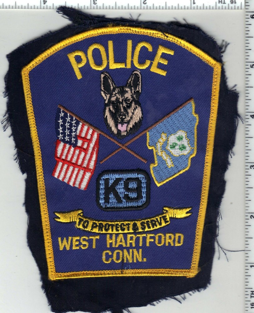 West Hartford Police (Connecticut) 4th Issue K-9 Uniform Take-Off Shoulder Patch