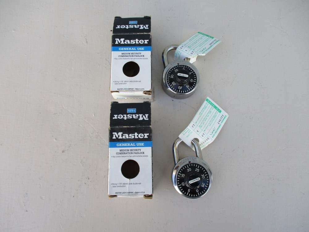 2 Master Lock Padlock Block Guard 1525 Combination Locks  New In Box