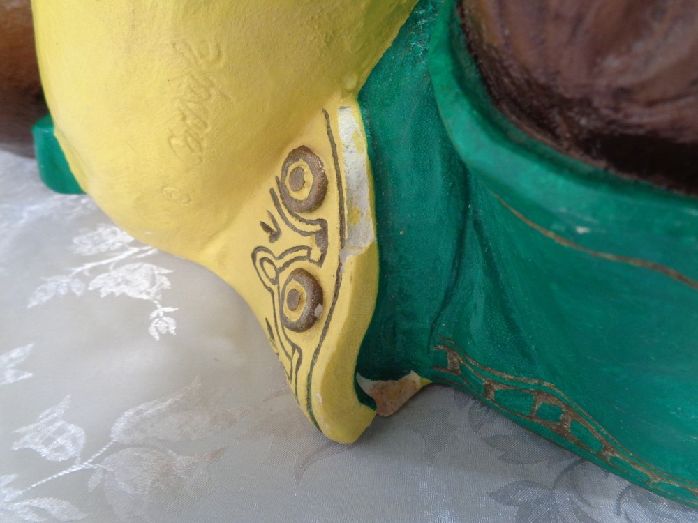 Vintage Ceramic Continental Studios CARSUKE Monkey Table With Glass Top Signed