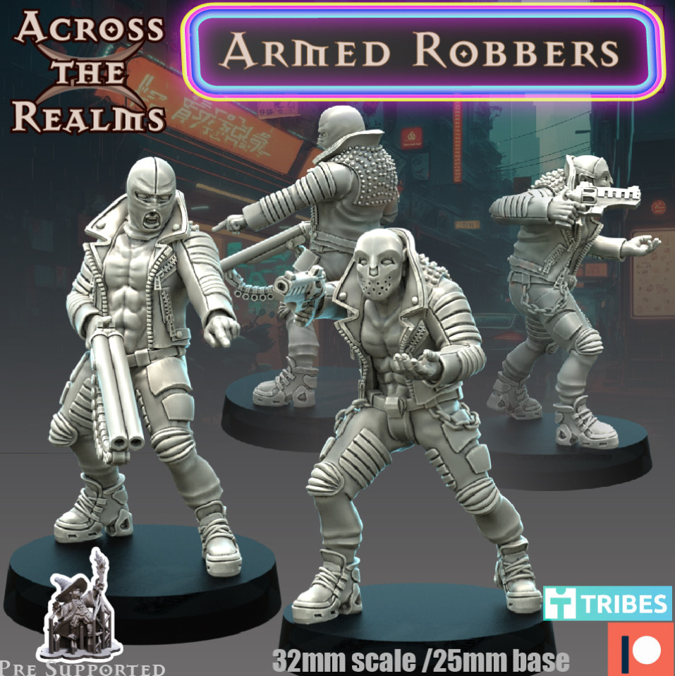 Armed Robbers Gangers x 2  (32mm)