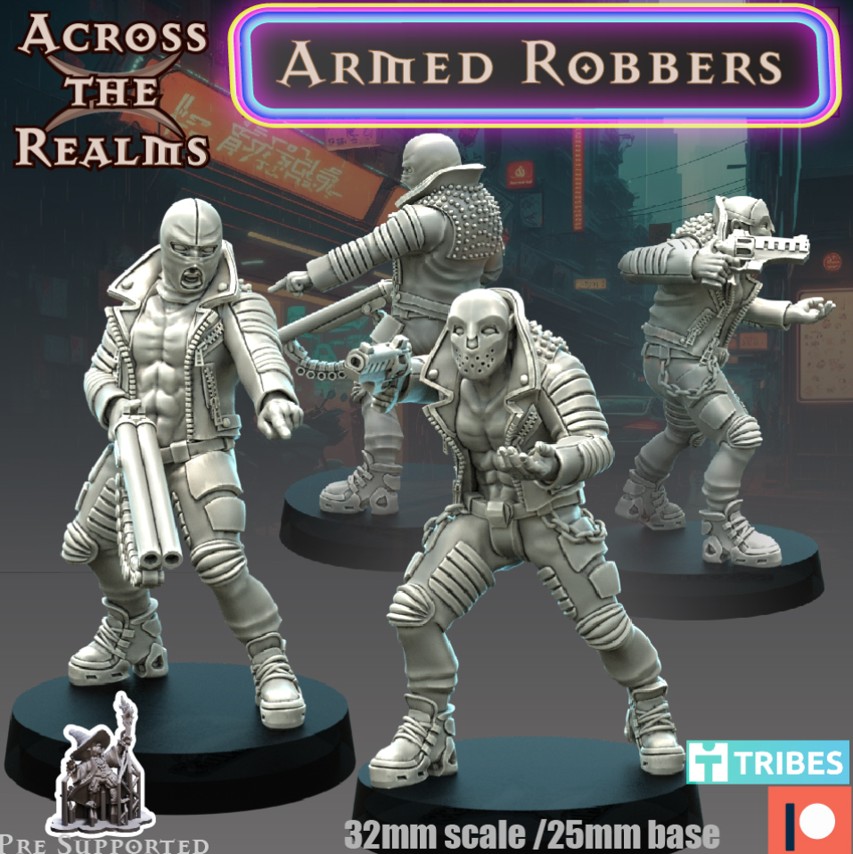 Armed Robbers Gangers x 2 (32mm)