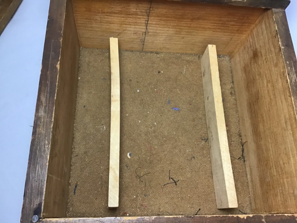 Vintage Primitive Hand Carved Wood Sewing Box