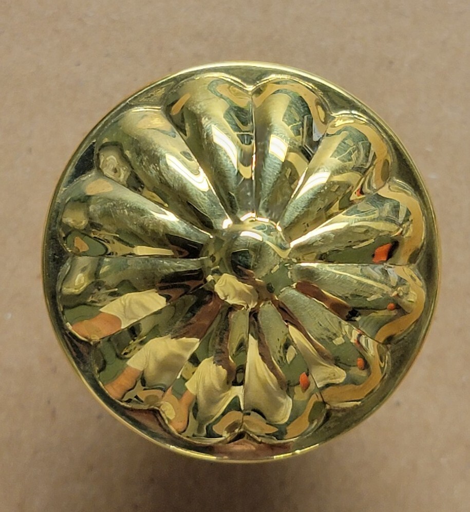 NOS Solid Brass 1.5" HERITAGE ROUND Knob With Escutcheon