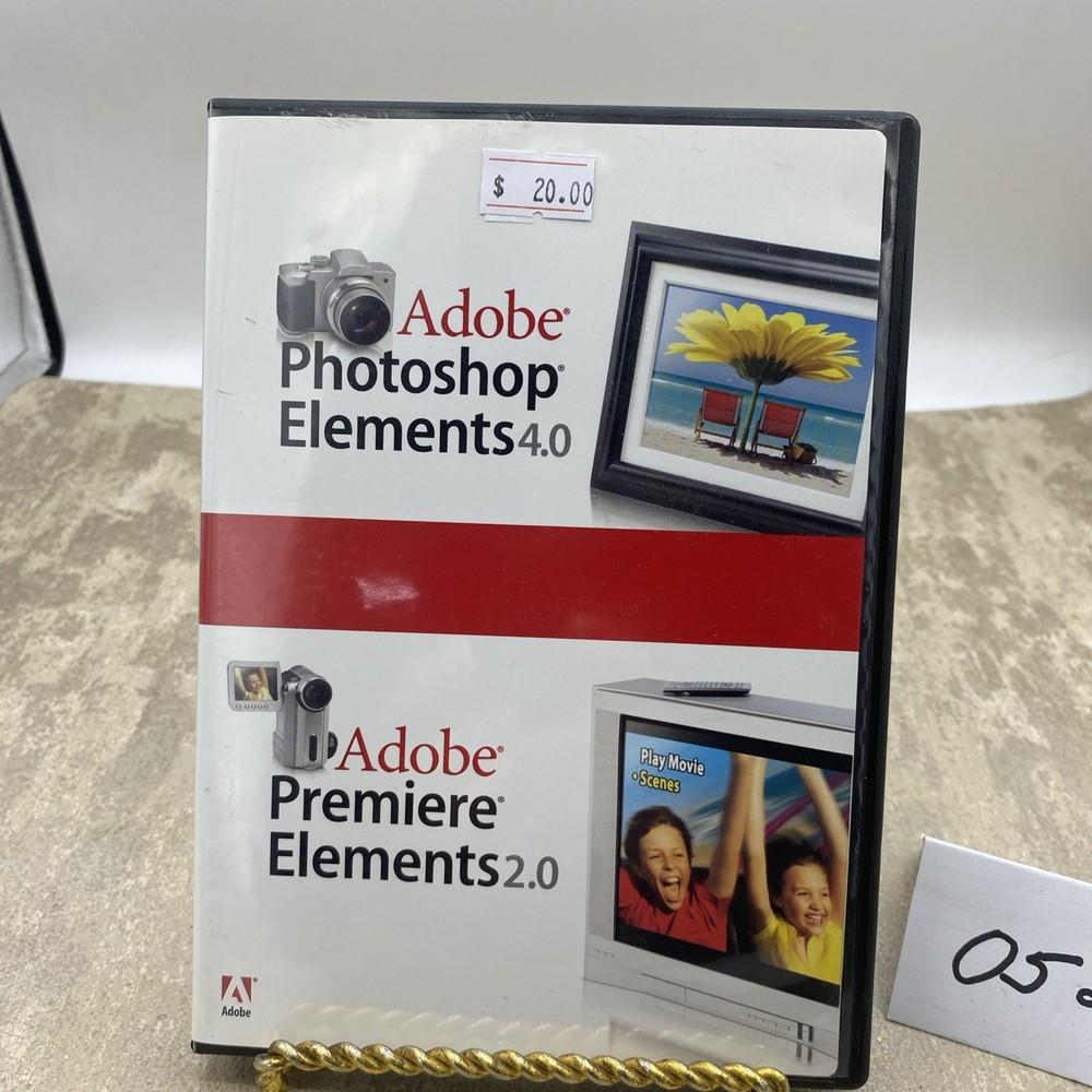 Adobe Photoshop Elements 4.0 & Adobe Premiere Elements 2.0 (PC, 2005)