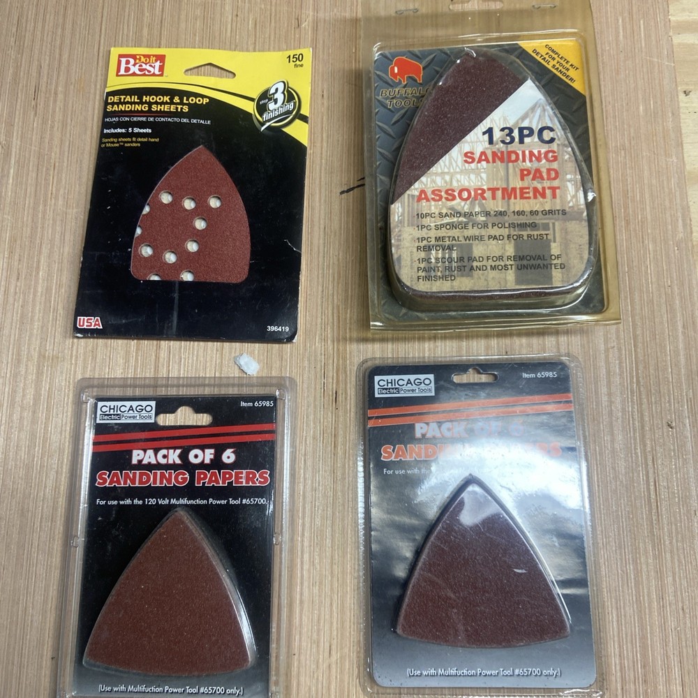 Chicago Electric Multi Tool Triangle Sanding Sheets # 65985,  pad assortment