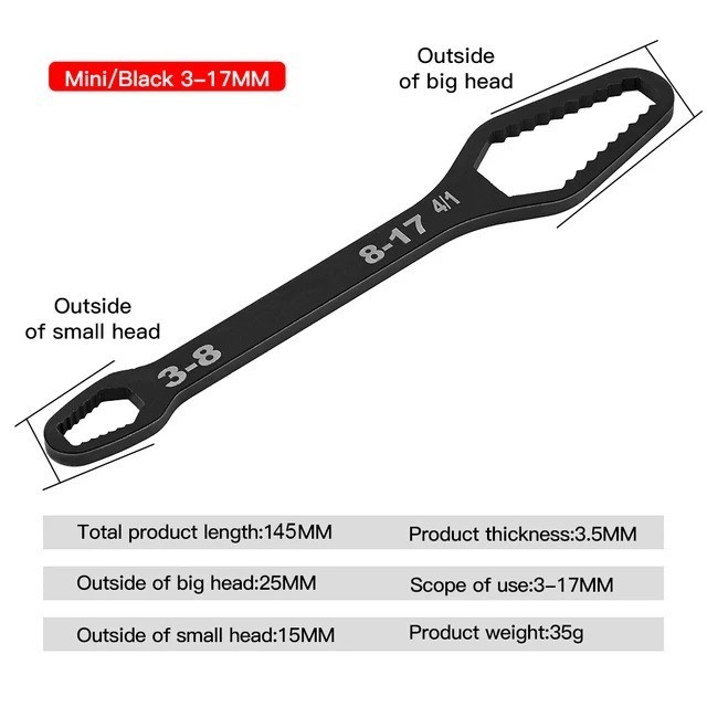 Universal Torx Wrench Self tightening Adjustable Both Ends Spanner Tools