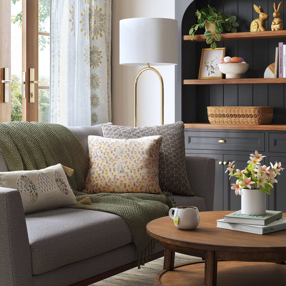 Oversized Textural Woven Square Throw Pillow - Threshold