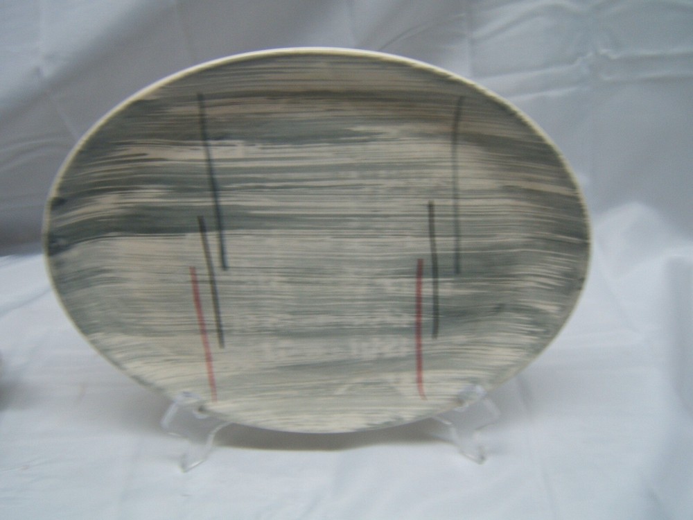 Prim Rose China PRM4 Platter Grey Stripes Very Good Condition