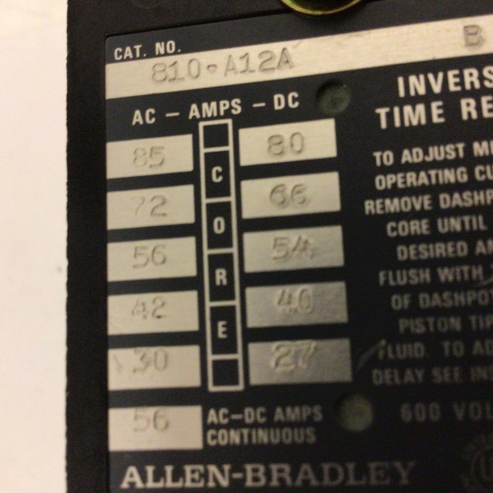 Allen-Bradley Inverse Time Relay 810-A12A