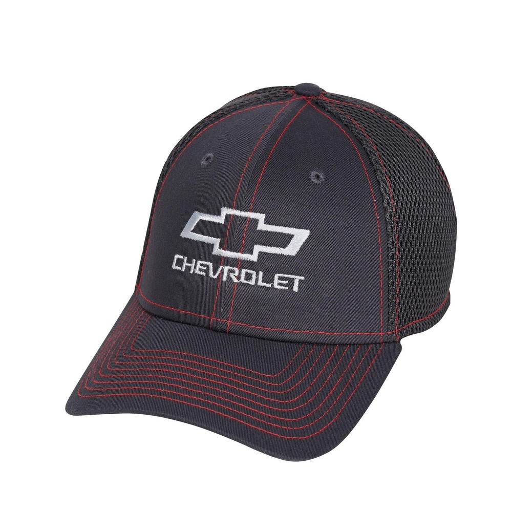 Chevy Bowtie Flexfit Hat - Chevrolet Performance Stretch Fitted Cap Red