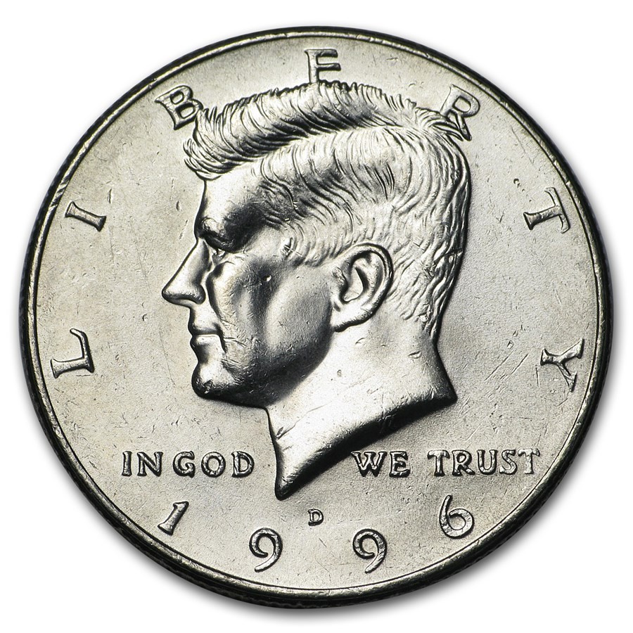 1996-D KENNEDY HALF DOLLAR UNCIRCULATED FROM ROLL