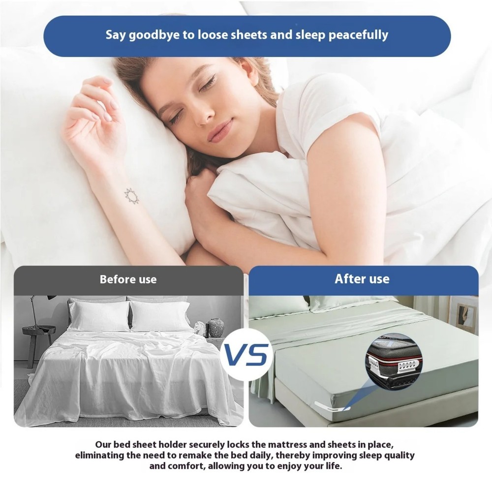 Bed Sheet Holders for Corners, Sheet Holders Keep Sheets Firm & Tight - Lock Fit