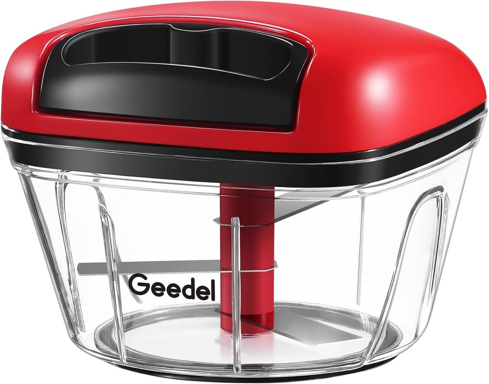 Manual Food Processor Vegetable Cutter, Geedel Pull Chopper with String, Food Ch