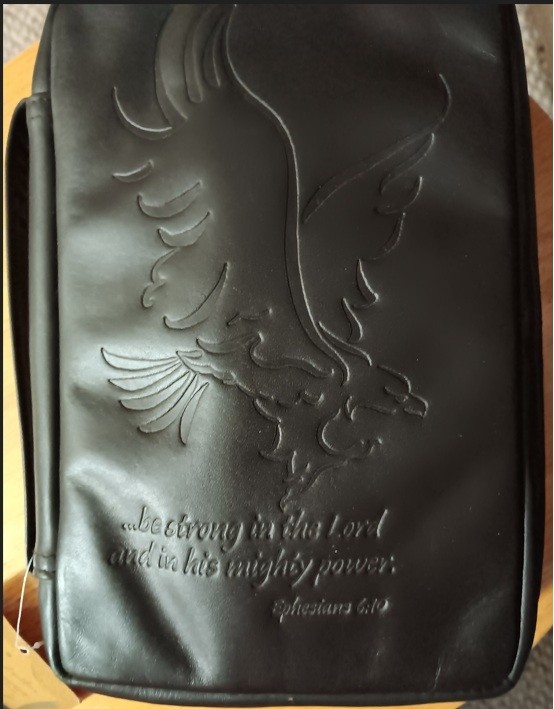 Bible Case Brown Genuine Leather Eagle Medium Size fits 8" x 5 1/2"