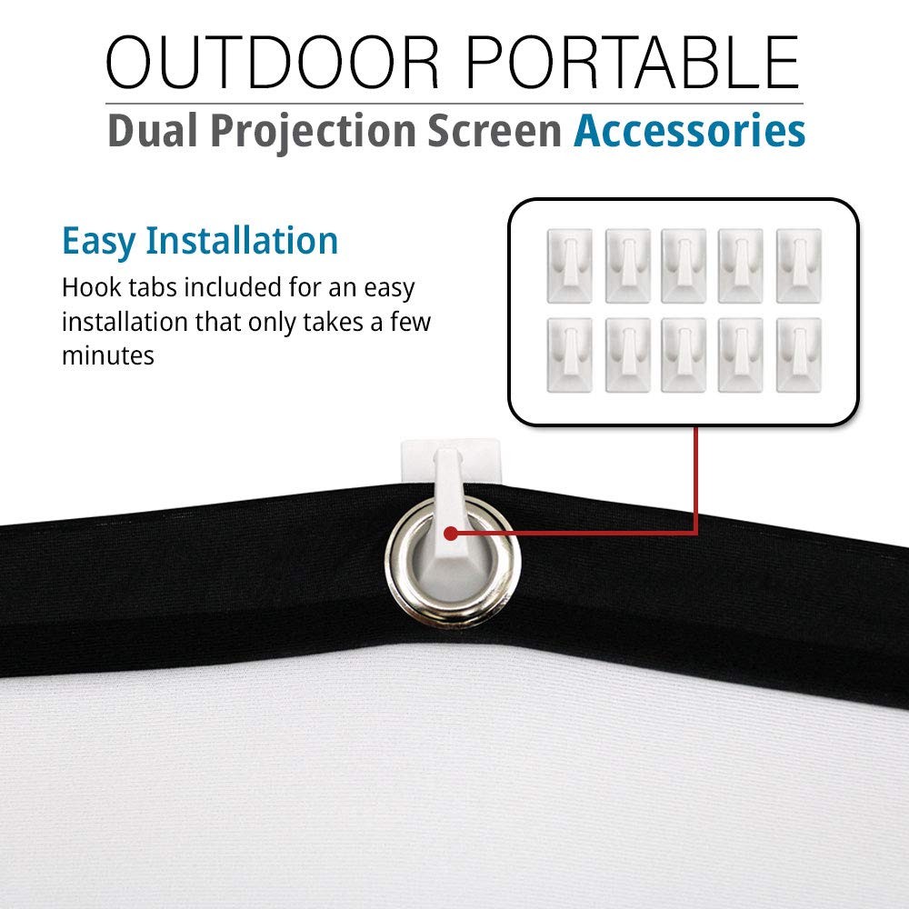 120" Dual Projection Projector Screen, 16:9 Front & Rear, Portable Foldable A...