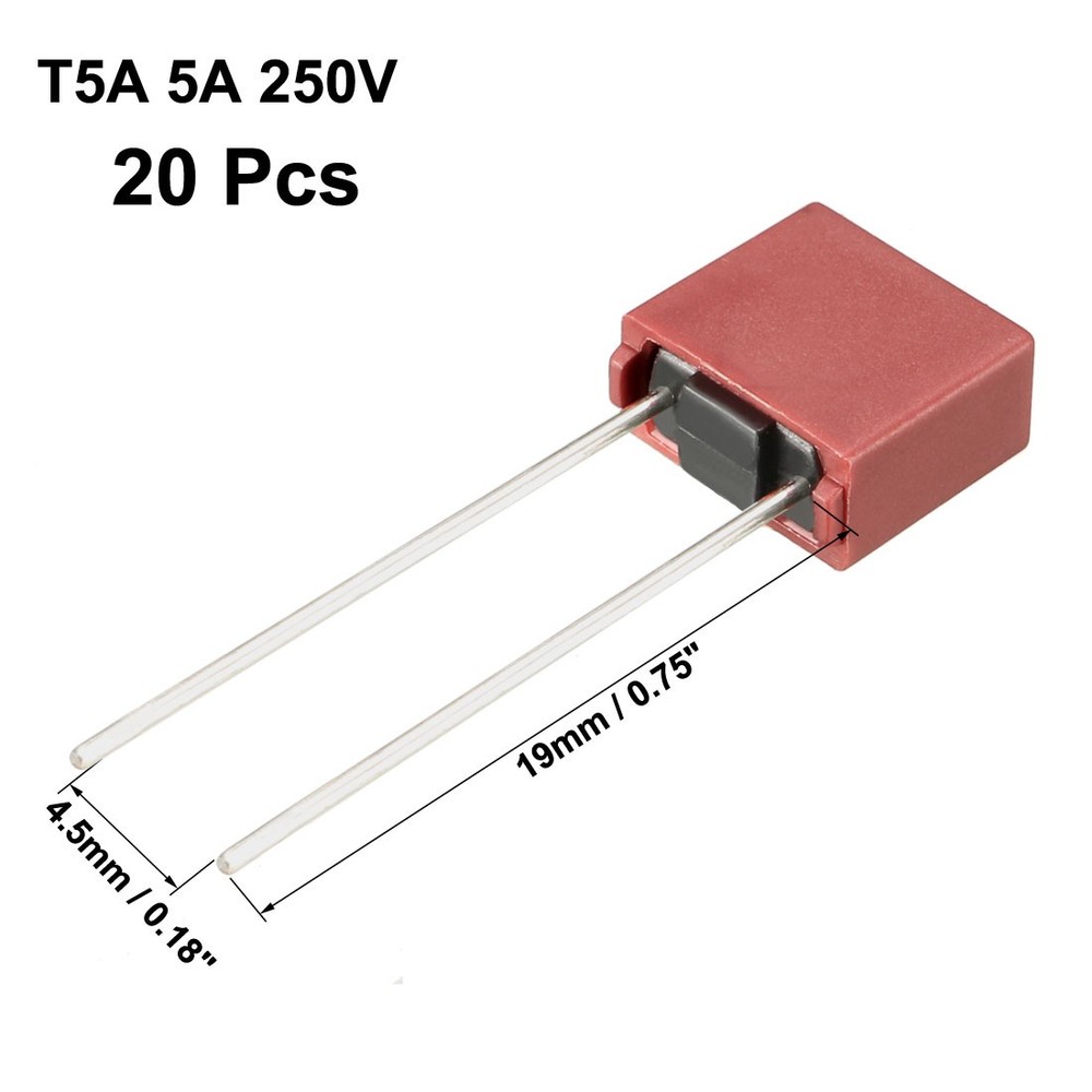 20pcs Miniaturized DIP Square Mounted Slow Micro Fuse T55250V Red