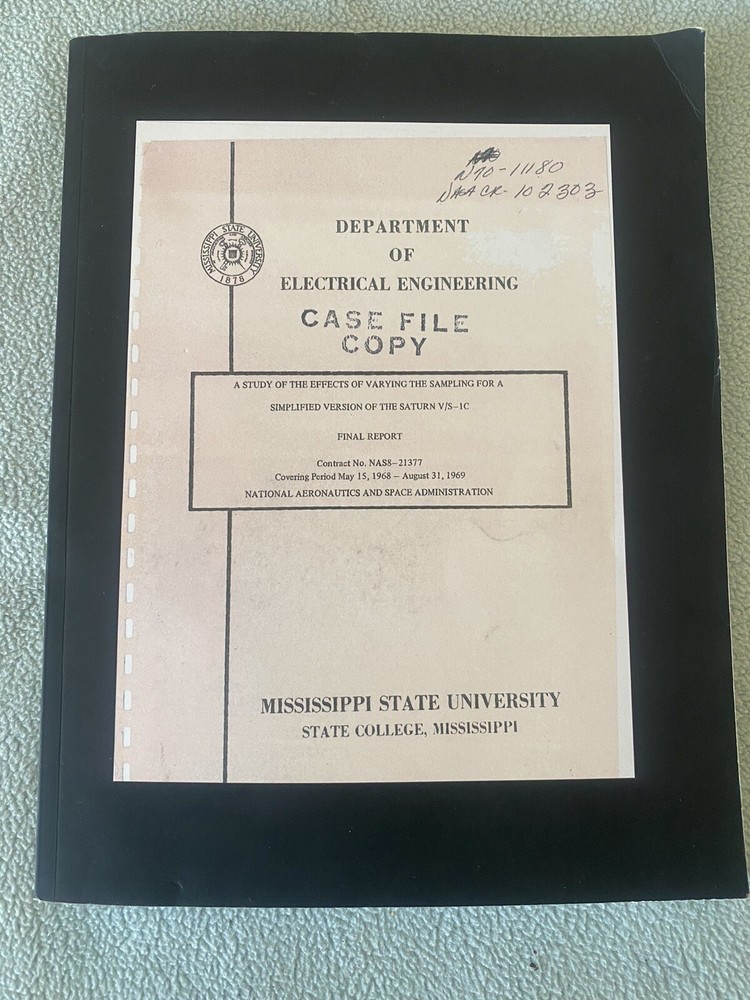 NASA Study Effects Varying Sampling SATURN Mississippi State Engineering Reprint
