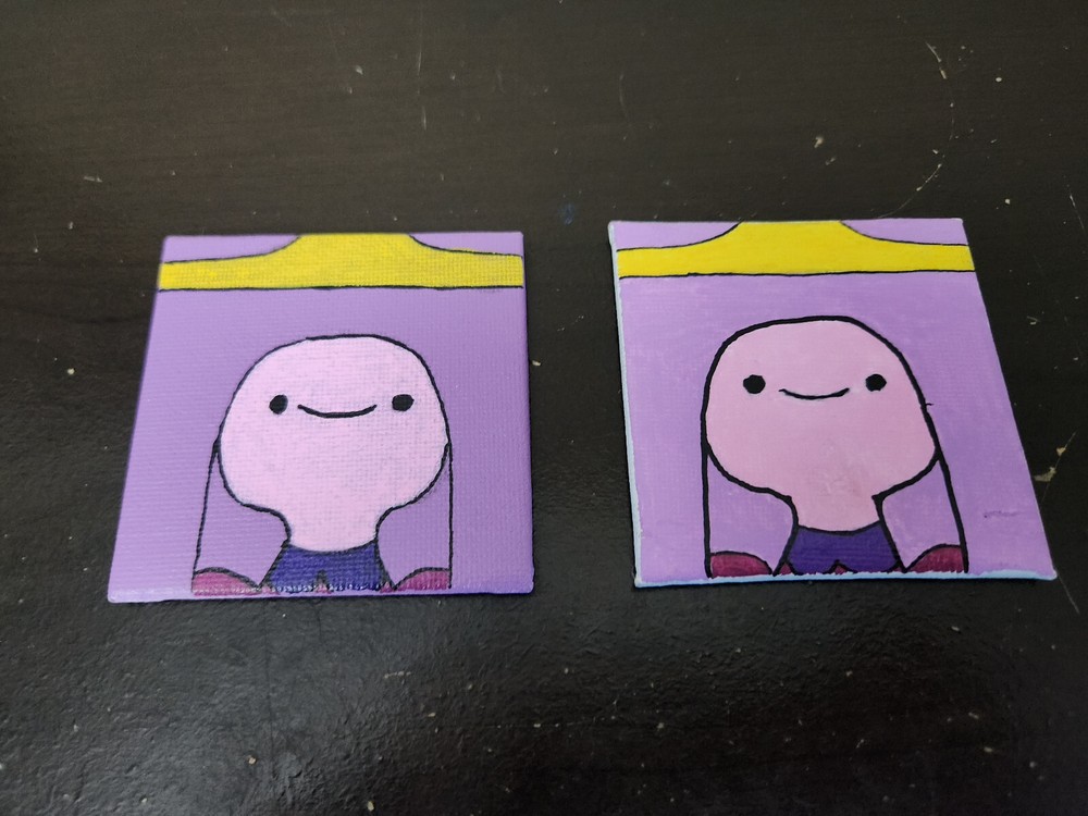 Handpainted Canvas Panel Magnet Princess Bubblegum (*FAST SHIPPING!*)