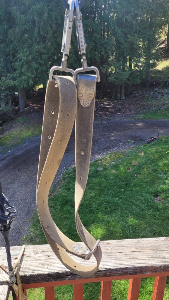 Leather Safety Belt Strap Utility with Metal Hardware for Power Utilities Work