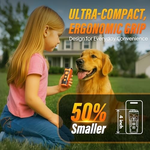 Ultrasonic Dog Bark Control Device, 3X Anti-Barking, 6 Training Modes, 23FT Rang