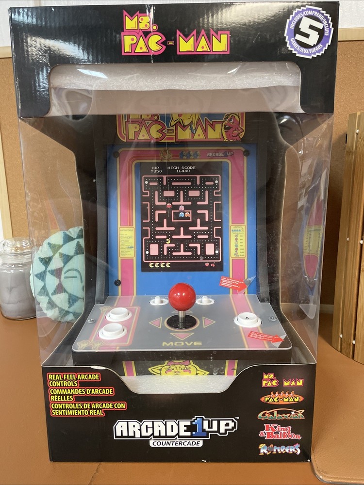 Ms. Pacman Countercade Game 5-In-1 Retro Arcade Machine Pac-Man NEW