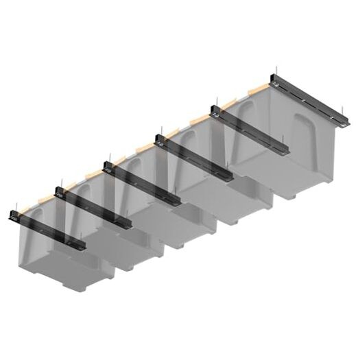 Overhead Garage Storage Rack, Heavy Duty Ceiling Storage Rack, 26 For 5 Bins