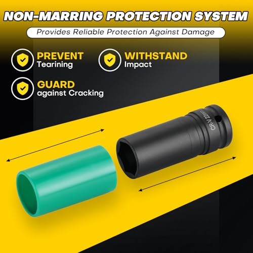 Ultimate Wheel Protector Impact Socket Set | 1/2 Inch Drive Lug Nut Socket,