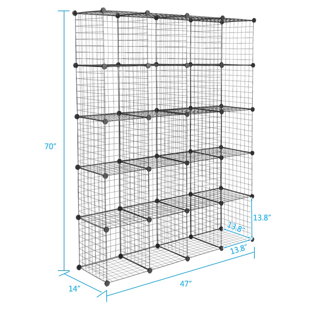 20-Cube Organizer Cube Storage Storage Shelves Wire Cube Shelves Metal Grid