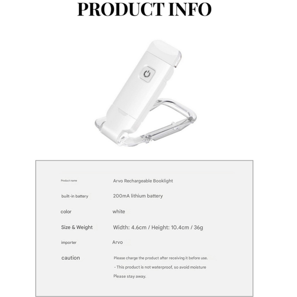 Reading Light Book Light Rechargeable LED