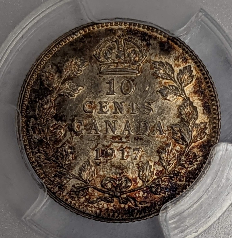 1917 Canada 10c PCGS AU 58