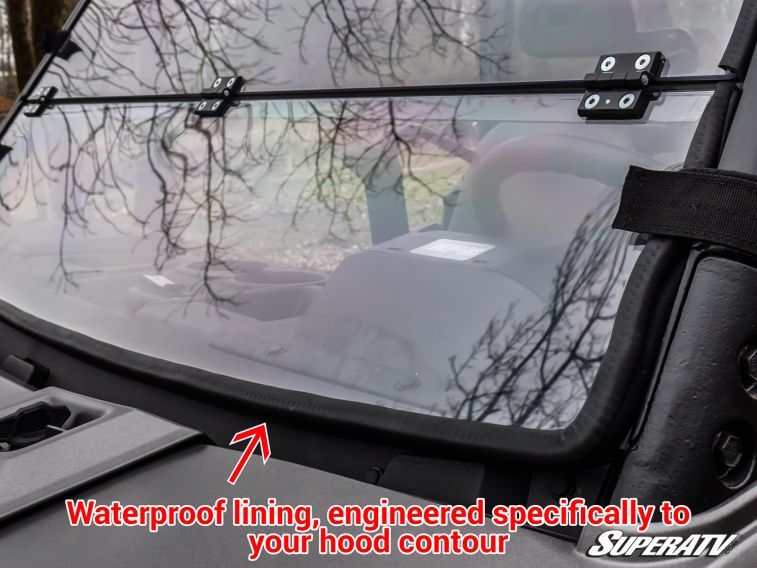 SuperATV Scratch Resistant Flip Down Windshield Polaris Ranger XP 1000 / Diesel