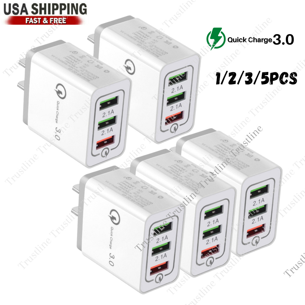 QC 3.0 USB Fast Wall Charger Power Adapter Block US Cube For iPhone iPad Android