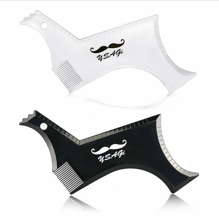 2pcs Mustache-Goatee-Liner-Beard-Lining-Shaping-Tool-Styling-Template-Grooming K