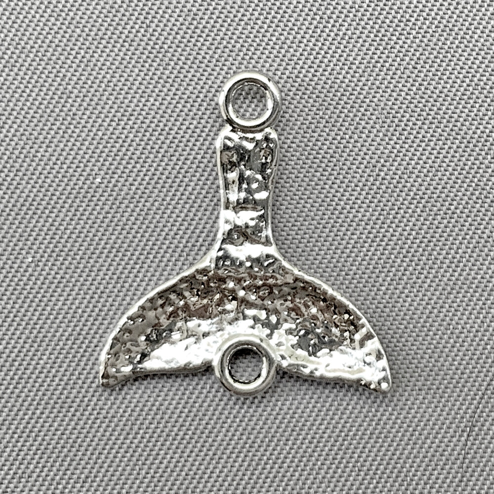 Whale Tail 2 Loop Connectors 20x18mm Silver Plated Alloy Q10 Links Per Pkg