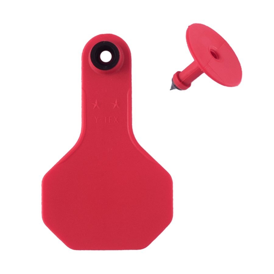 Y-Tex Small 2* Livestock Identification Tags Blank Red 25ct
