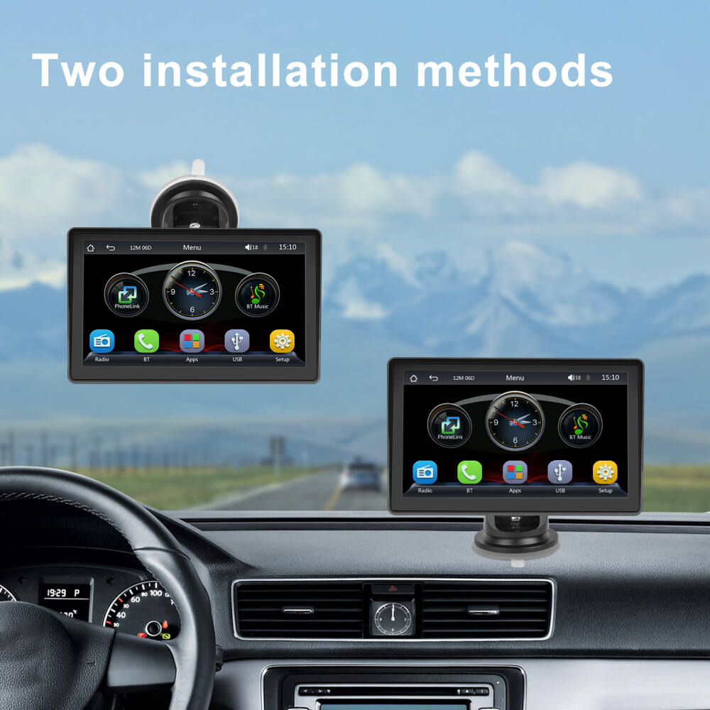 7 Portable Wireless Apple CarPlay Android Auto Touch Screen Car Radio Stereo