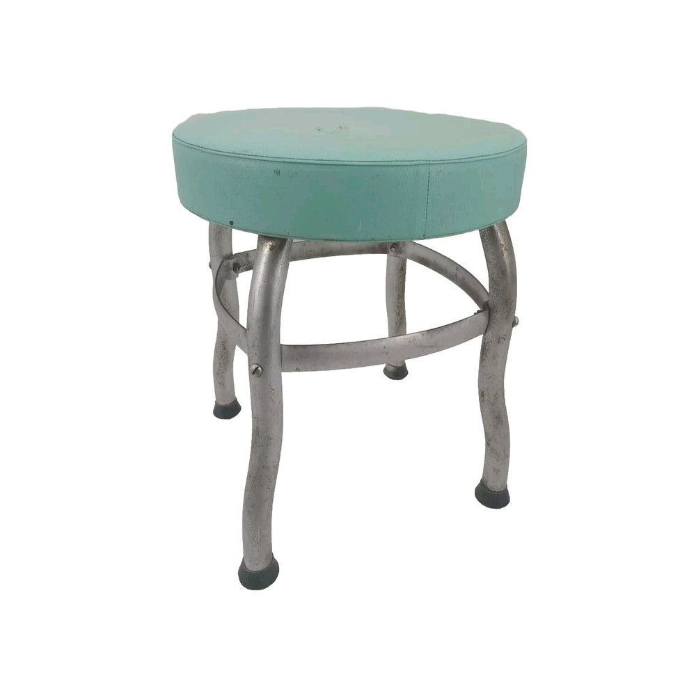 Vintage Industrial Shop Stool Round