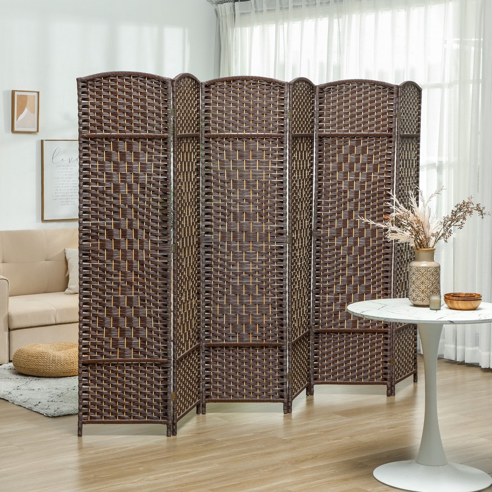 6ft Folding Room Divider – 6-Panel Freestanding Privacy Screen for Home Office