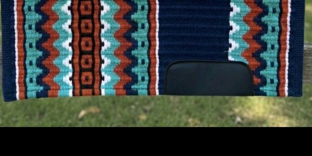 western show saddle pads Rust Teal White 34*38