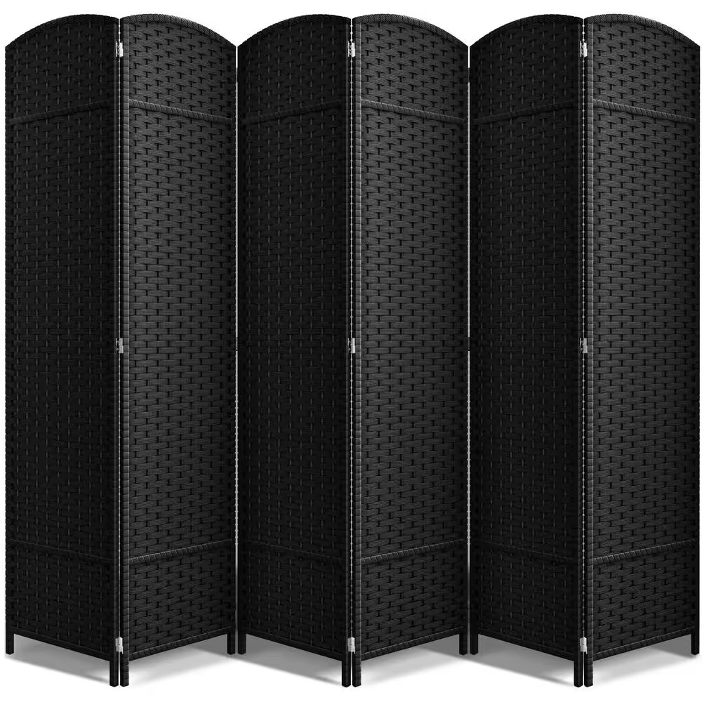 6-Panel Room Divider 6 Ft. Tall, Extra Wide Double Hinged Privacy Screen Panels,