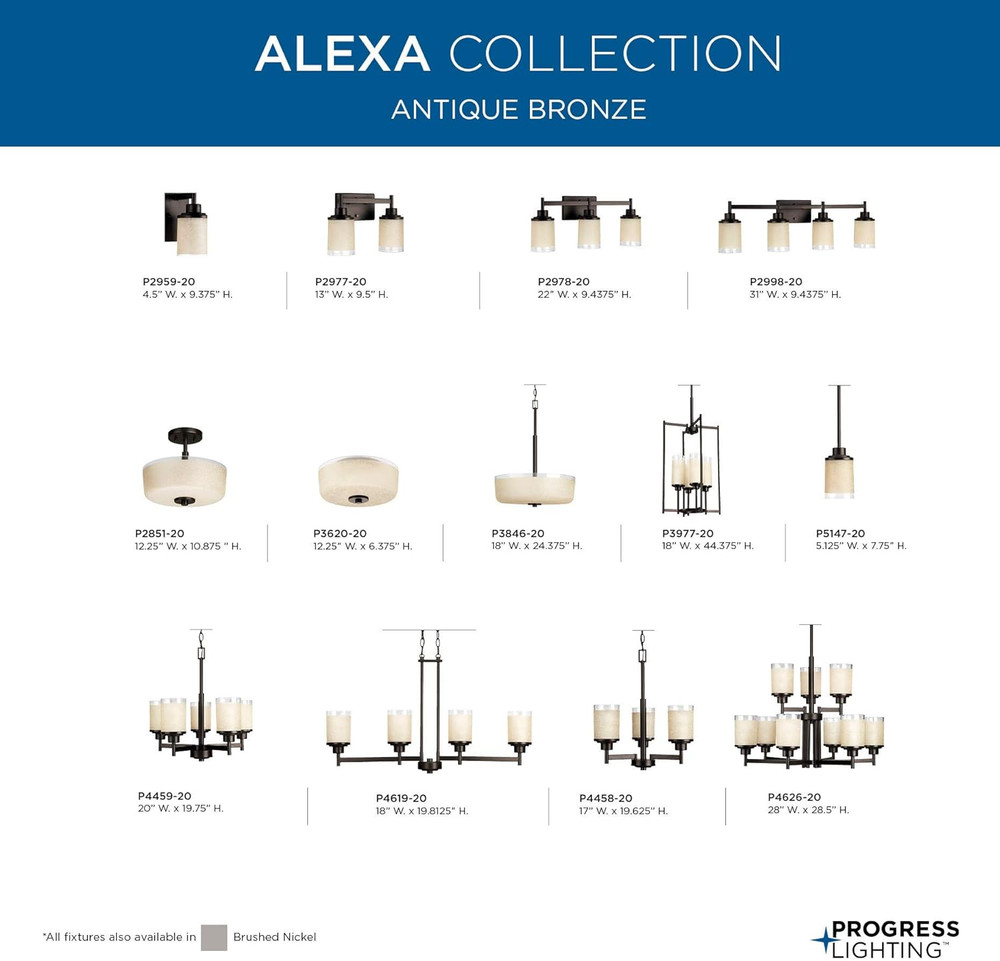 Alexa Collection Two-Light 12-1/4'' Semi-Flush