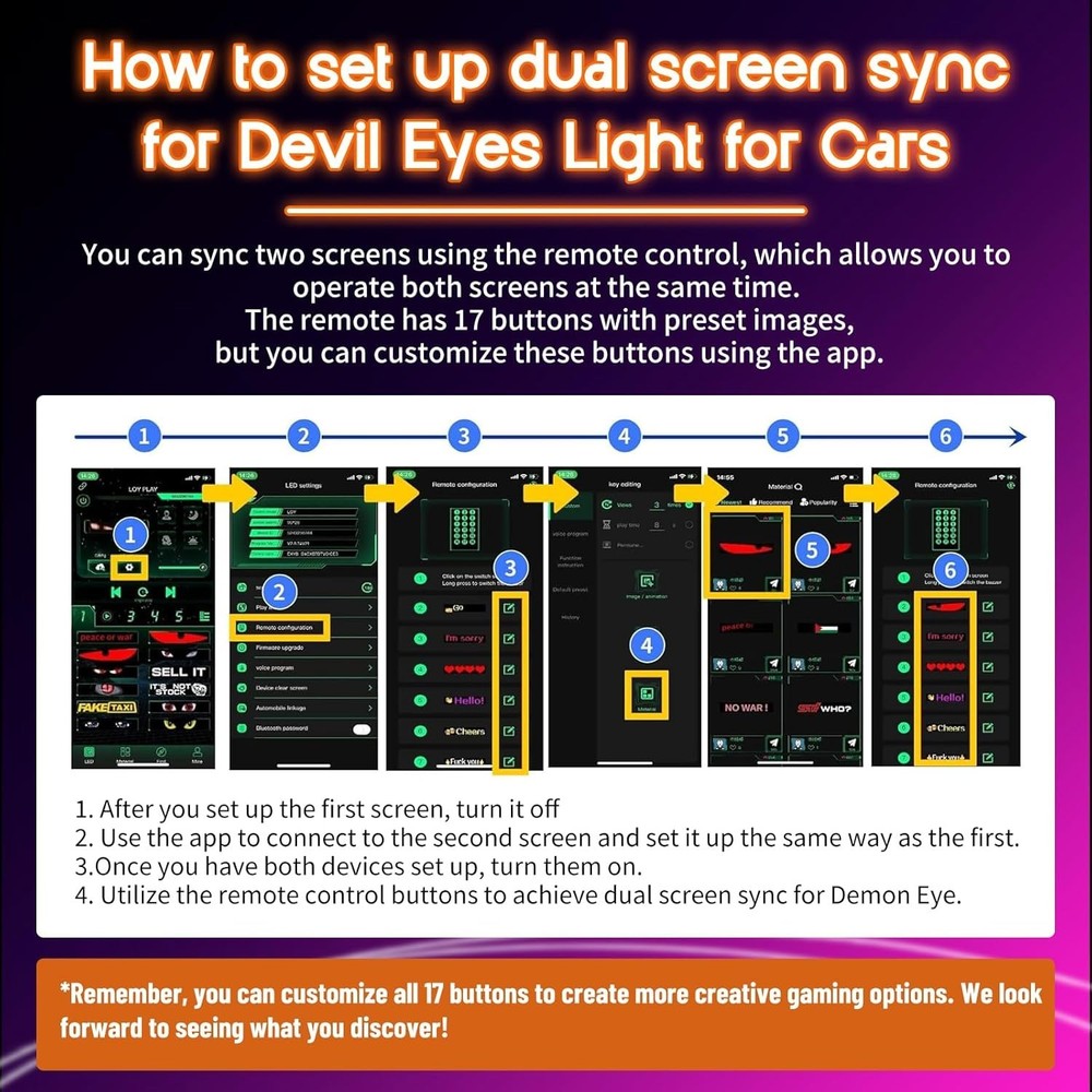 2PCS LED Eyes for Car Windshield, 23.62"x4.72" Flexible LED Devil Eye Lights