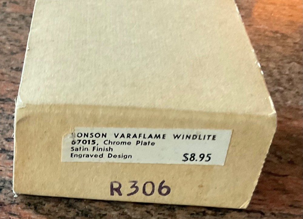 Vintage Ronson Varaflame Windlite Lighter NIB & Paper.