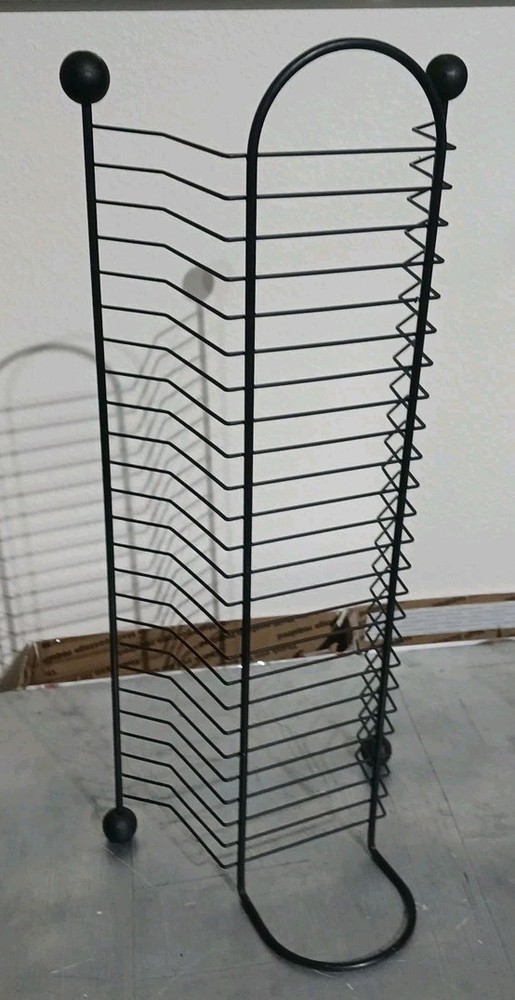 Black Metal 24 DVD Tower Storage