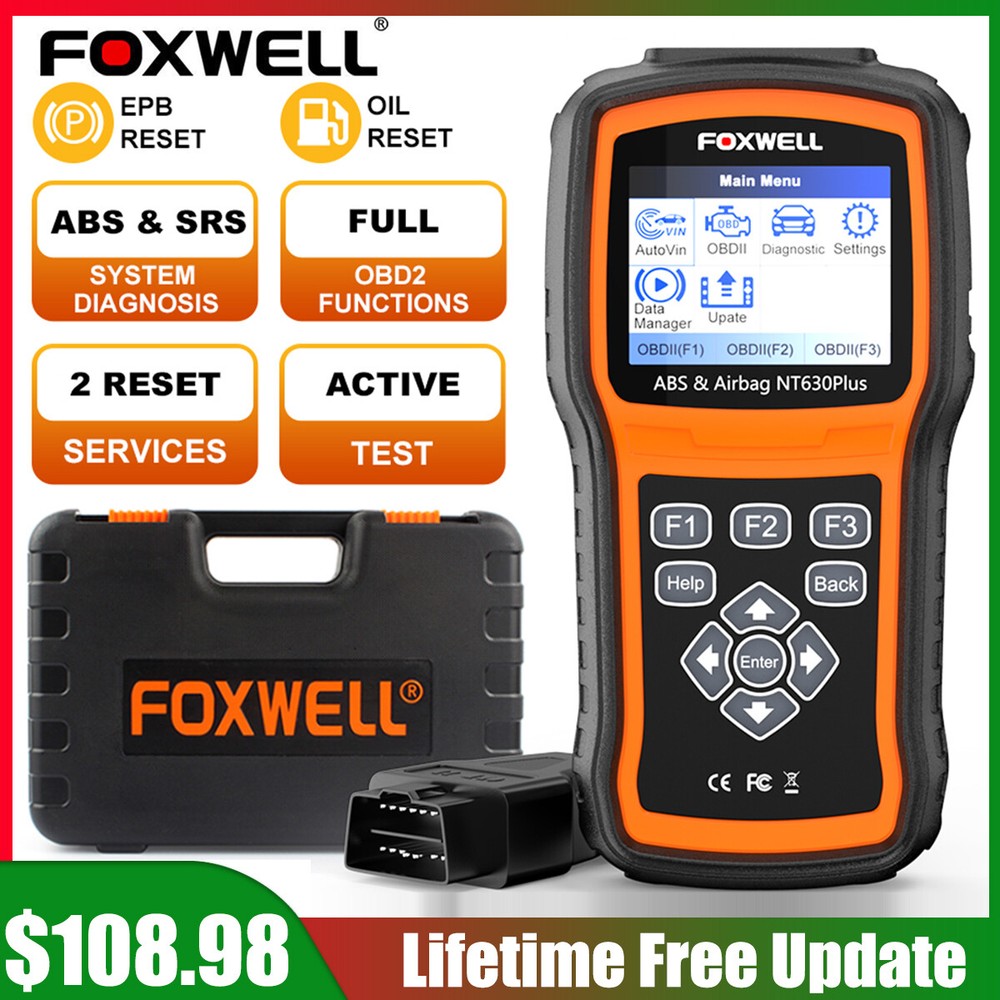 Foxwell NT630 Plus OBD2 Scanner ABS SAS Airbag Engine Code Reader Diagnostic USA