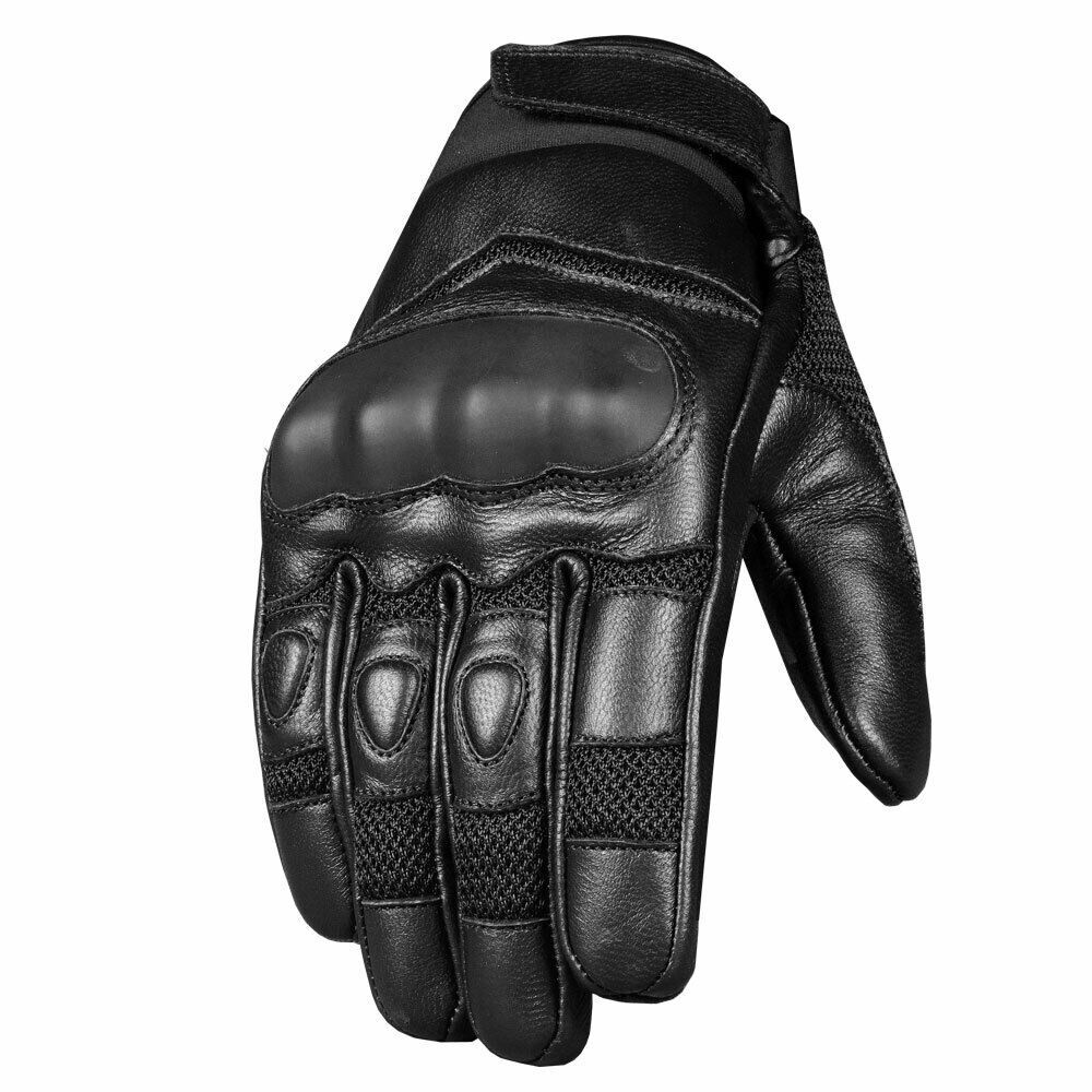 Men's Touchscreen Leather & Mesh Motorcycle Men Cruiser Gloves